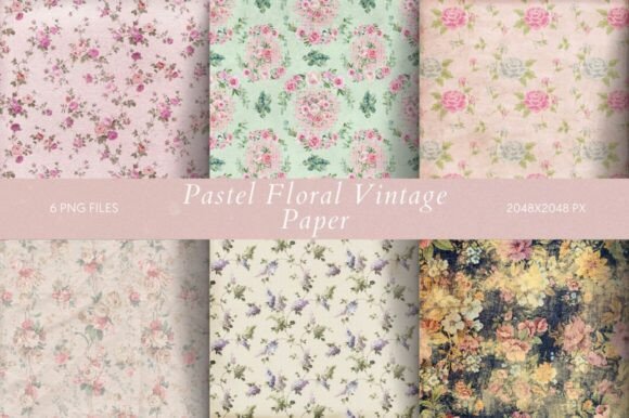 Download Pastel Floral Vintage Paper - Vintage paper Collection